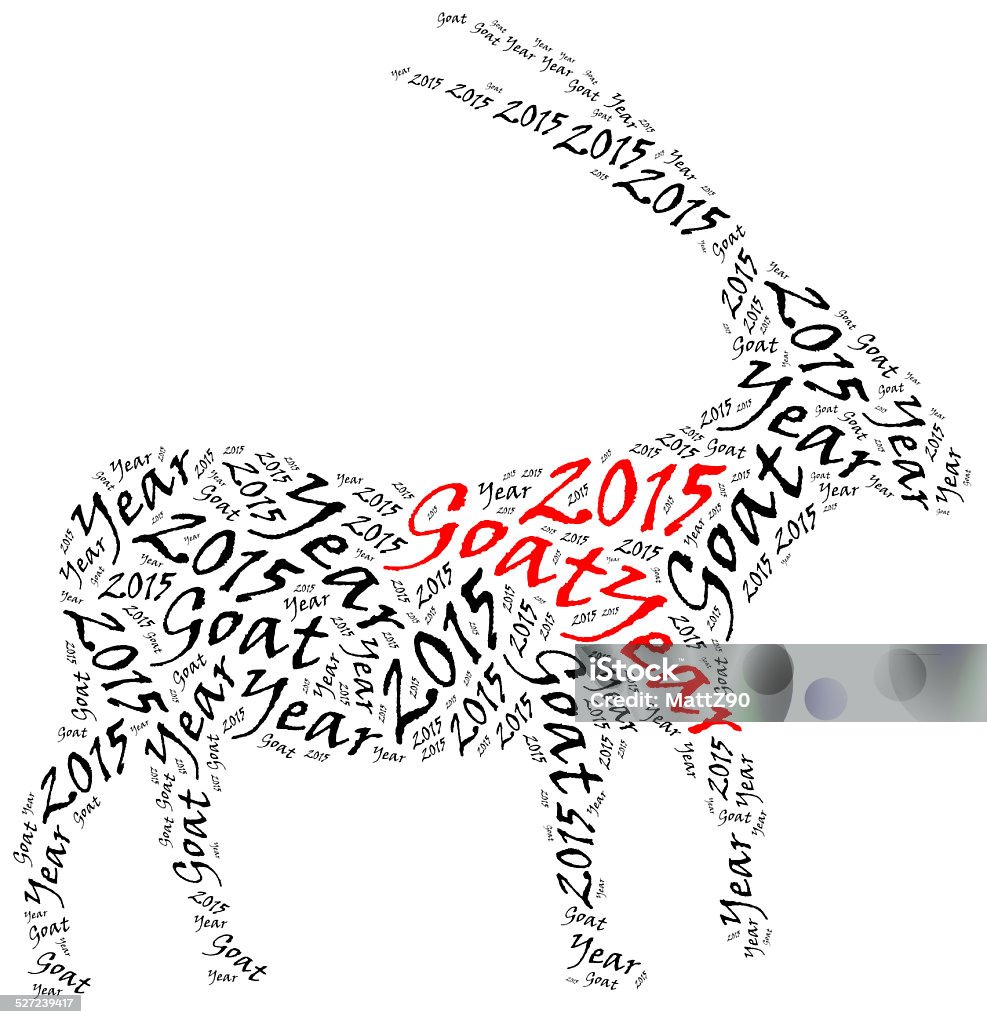 2015, Year of the Goat in Chinese zodiac callendar. 2015 Stock Photo
