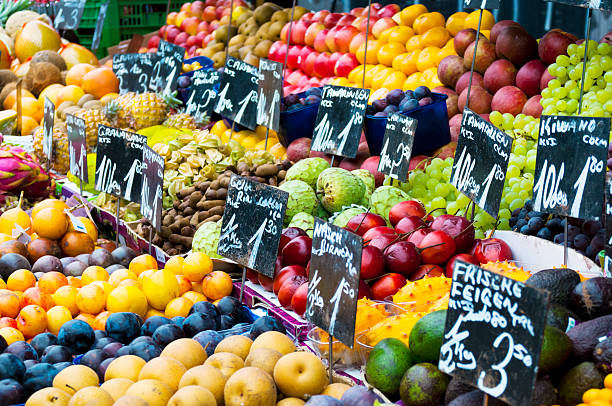 istock Fruit and vegetables at a farmers market 527269821