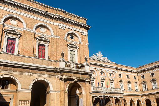 Recanati (Macerata, Marches, Italy): historic buildings in the main square of the city