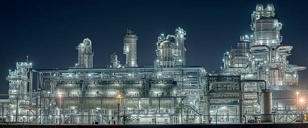 istock Petrochemical plant at night 527273539