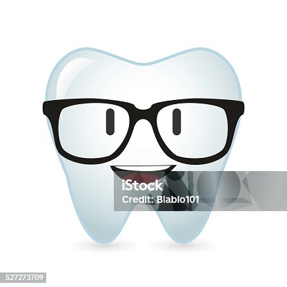 istock cute tooth avatar wearing glasses 527273709