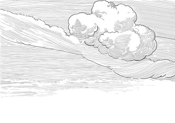 Retro nubes - ilustración de arte vectorial