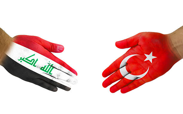 Iraq-Turkey Handshake stock photo