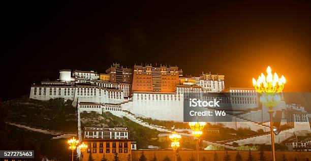 The Panoramagram Of Potala Palace Night View Stock Photo - Download Image Now - Ancient, Architecture, Asia