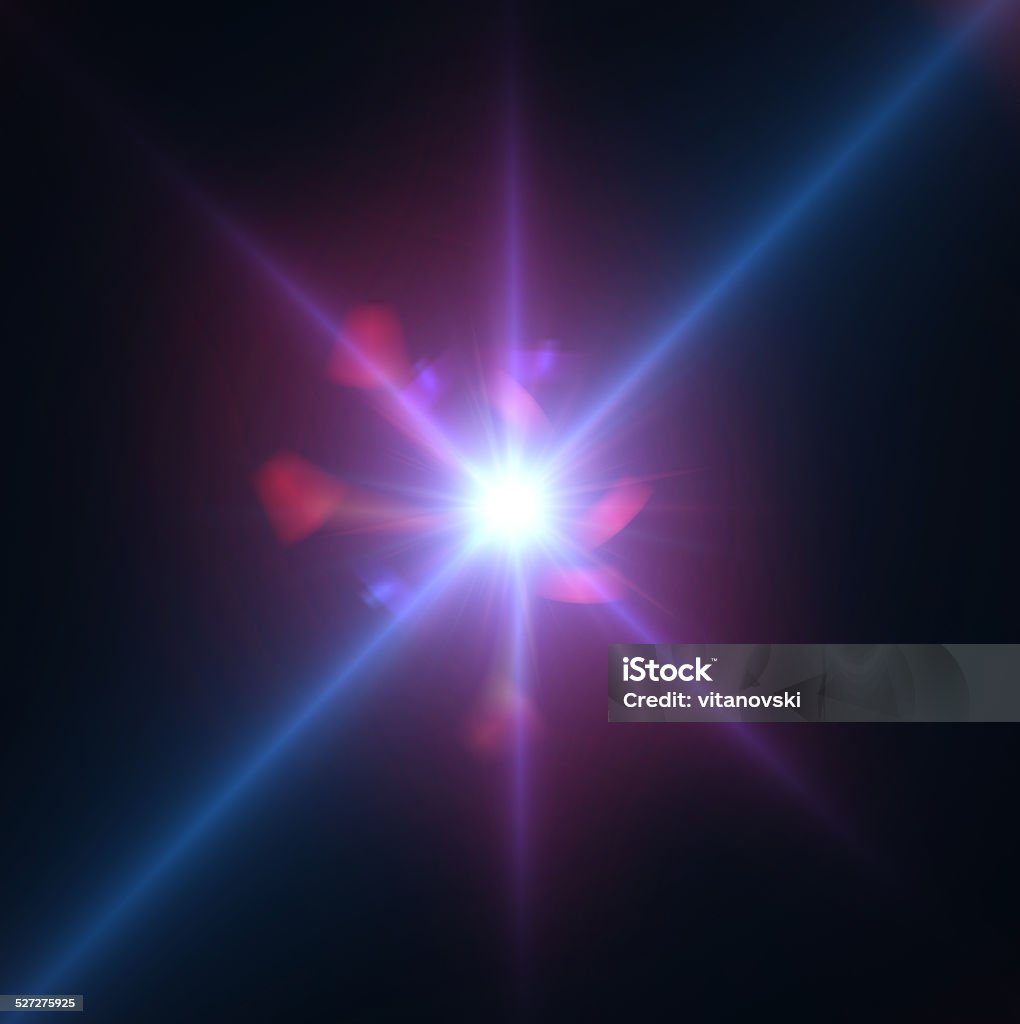 optical flares star with lens flare and bokeh effect made in 3d software Abstract Stock Photo