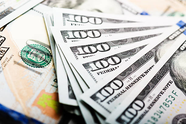 istock Background with money american hundred dollar bills 527313557