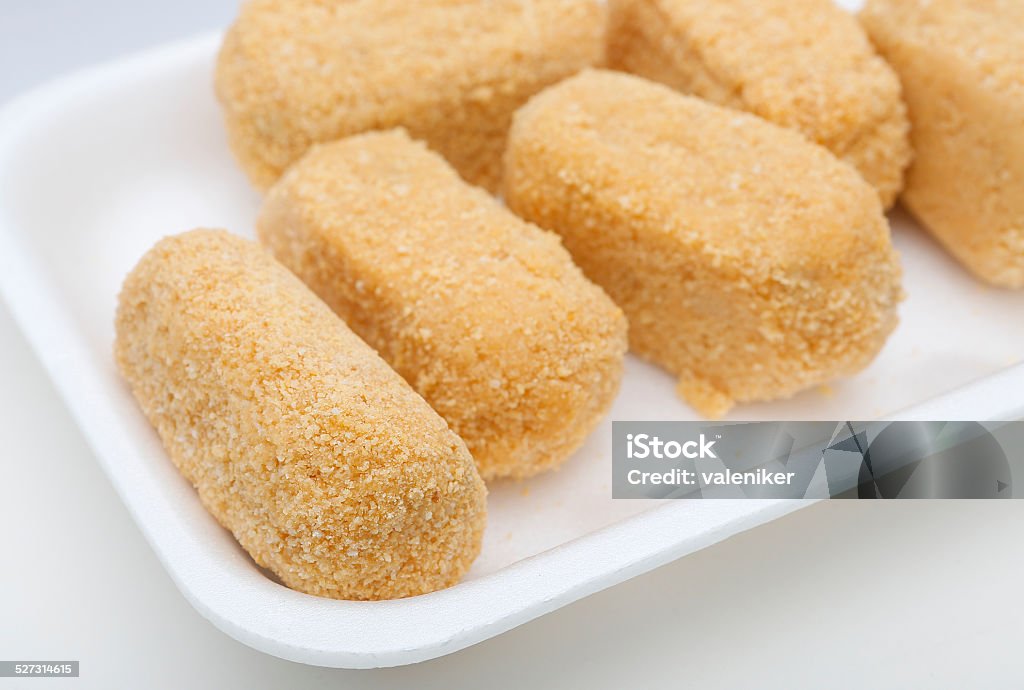 Cod croquettes Cod croquettes on white background Animal Egg Stock Photo