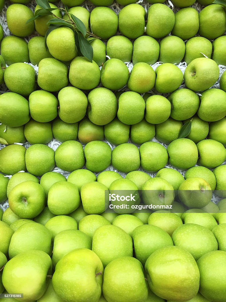 Green Apples Large group of green apples, full frame Close-up Stock Photo