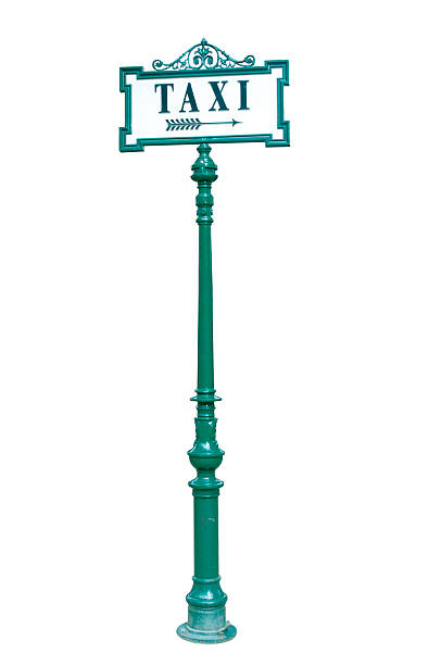 istock Signpost Taxi on white background 527315497