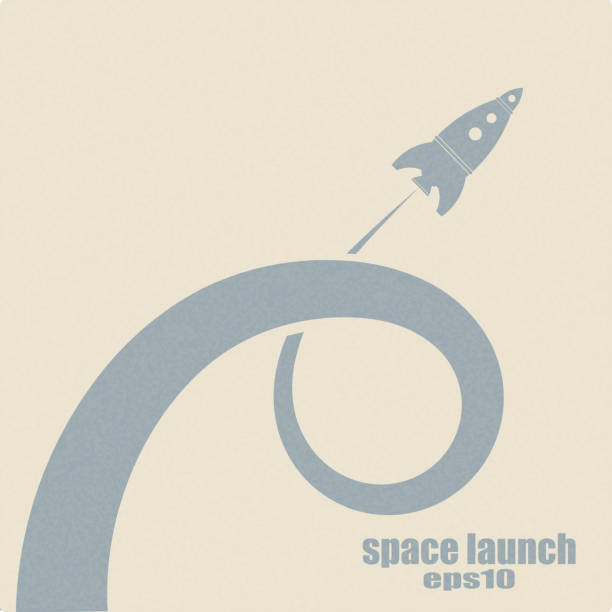 Rocket launch Rocket launch astronaut silhouettes stock illustrations