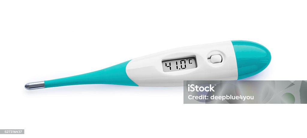 Digital thermometer isolated on white background Digital thermometer isolated on white with clipping path Blue Stock Photo