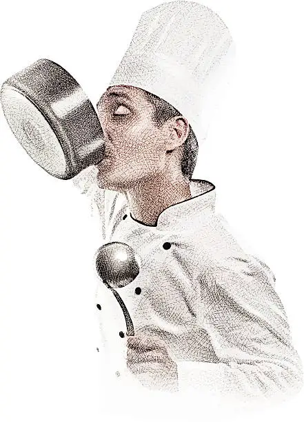 Vector illustration of Hungry Chef