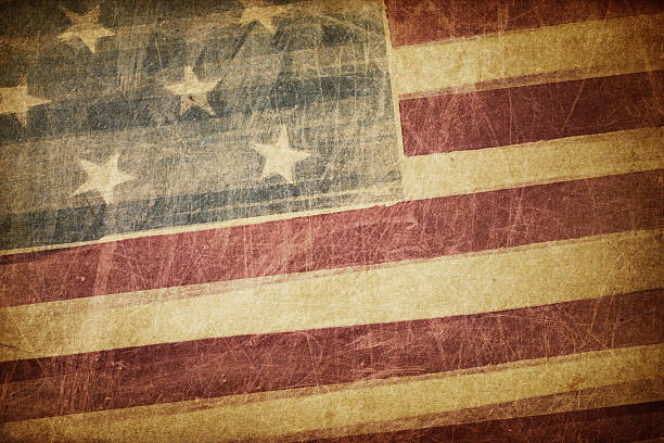 istock Vintage american flag grunge background 527317793
