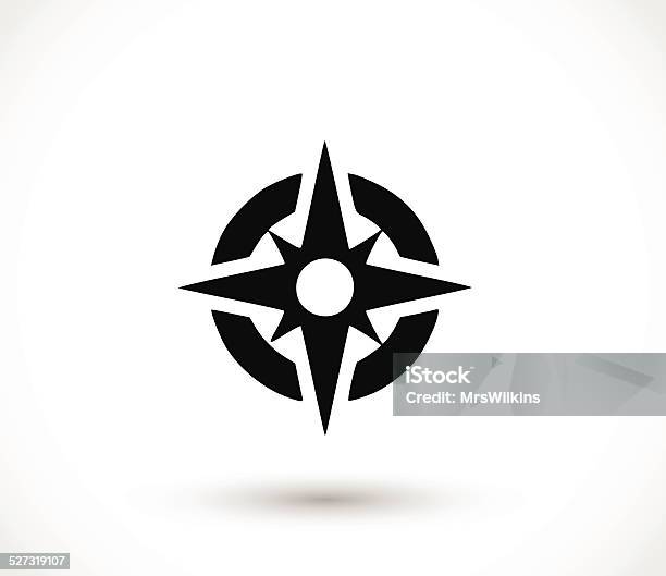 Compass Icon Vector Illustration Stock Illustration - Download Image Now - Drawing Compass, Icon Symbol, Compass Rose