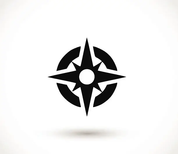 Vector illustration of Compass icon vector illustration
