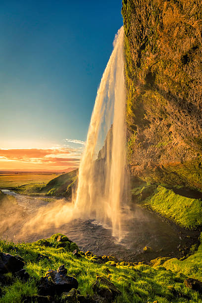 istock Sunset over Seljalandsfoss Waterfall in Iceland 527319547