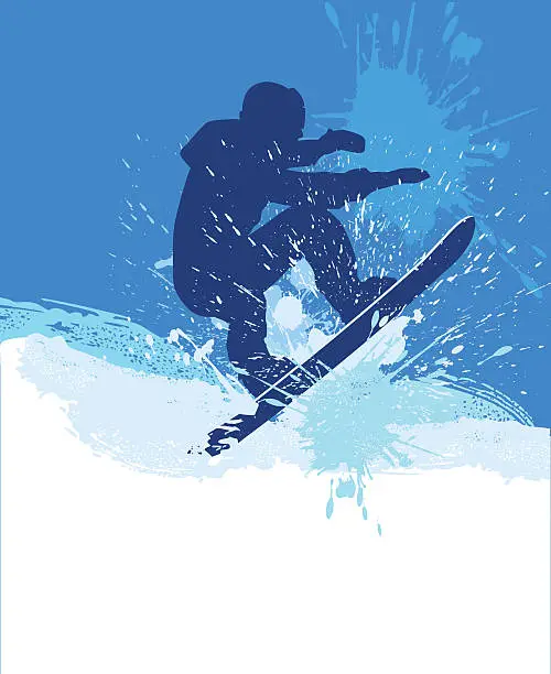 Vector illustration of Snowboarding