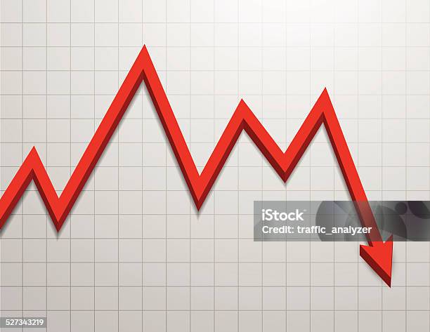 Stock Market Chart Stock Illustration - Download Image Now - Moving Down, Graph, Arrow Symbol