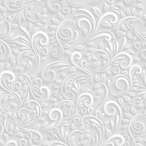 floral 3d seamless background - wrapping paper pattern floral pattern flower stock-grafiken, -clipart, -cartoons und -symbole