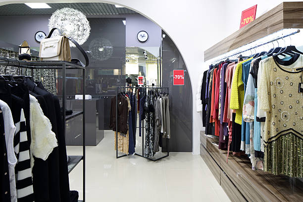istock brand new interior of cloth store 527344189