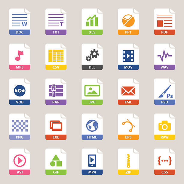 File types icon File types icon EPS10 vector movie sound clips stock illustrations