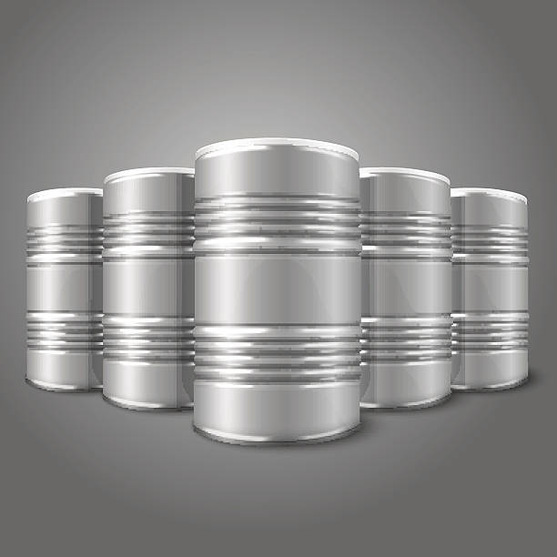 istock Blank vector realistic blank big oil barrels isolated on gray 527347223