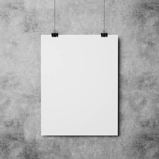 istock white poster on concrete wall background 527347819