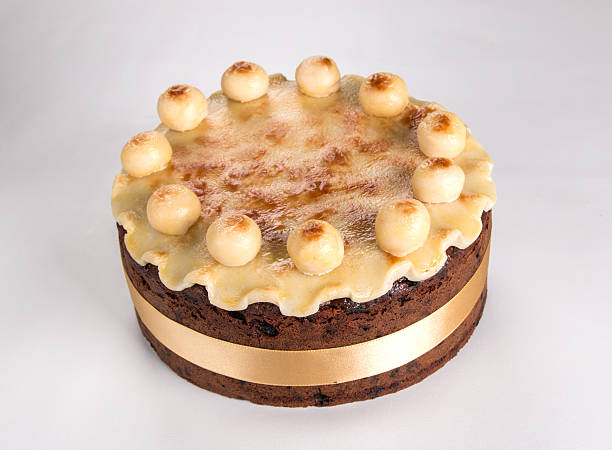 istock Simnel cake with marzipan on the top, 527367927