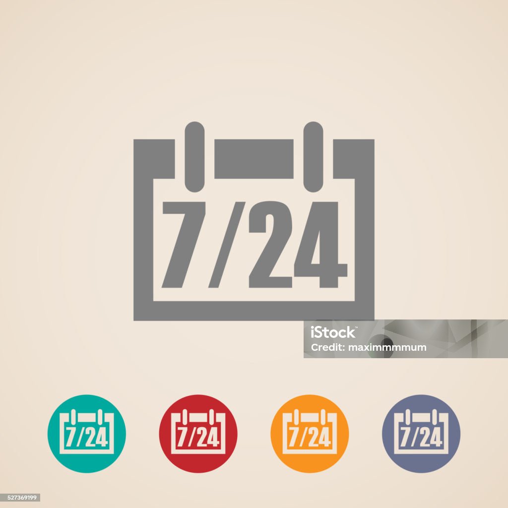 Open 24 Hours A Day And 7 Days Week Icons Stock Illustration Download