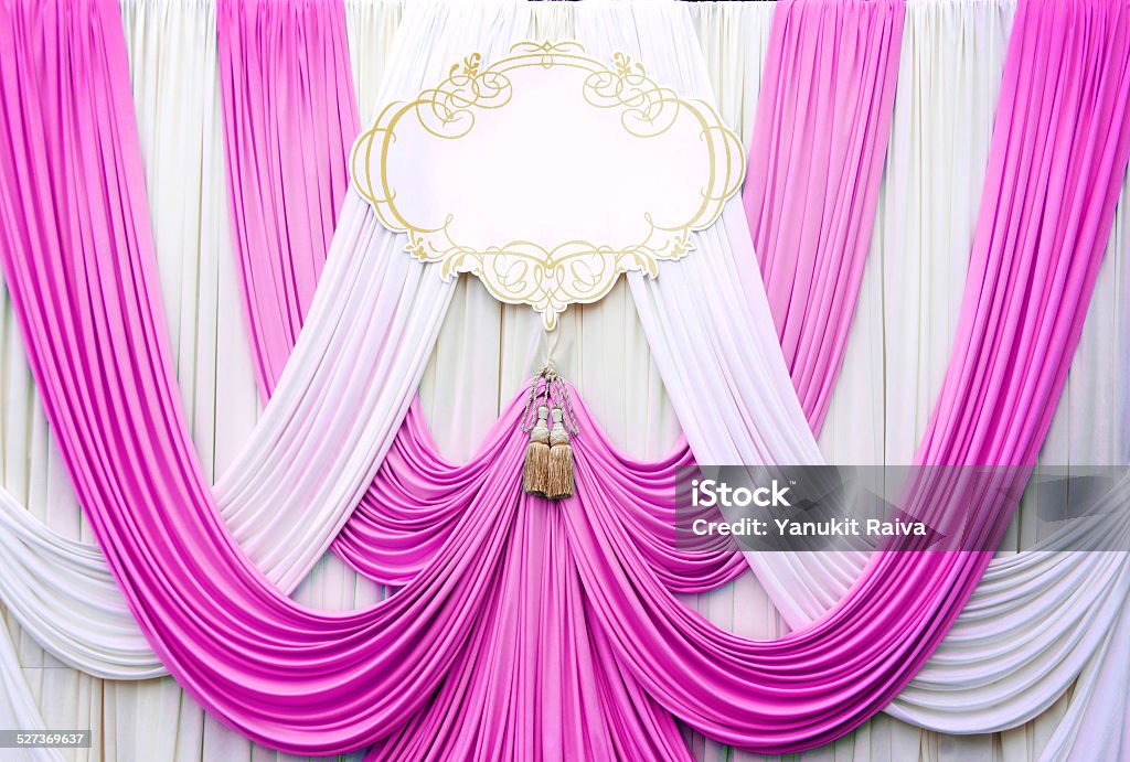 White And Pink Curtain Backdrop Background Stock Photo - Download Image Now  - Backgrounds, Business Finance and Industry, Curtain - iStock