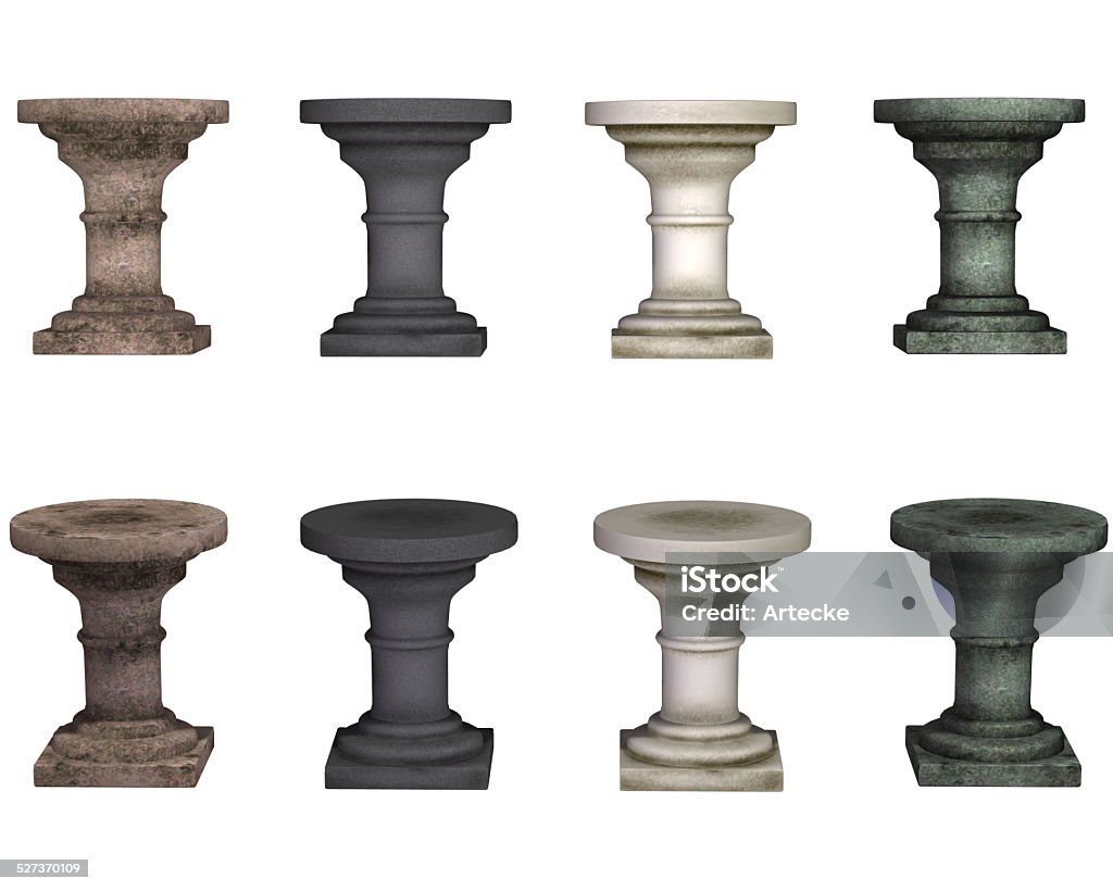 pedestal, isolated on the white background 3d illustration Statue Stock Photo