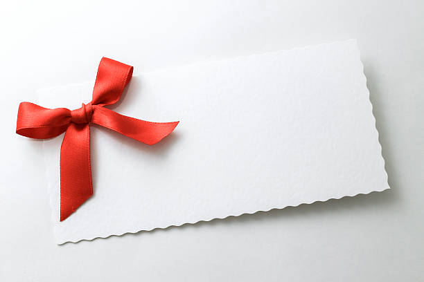 istock Christmas blank card with ribbon 527371701