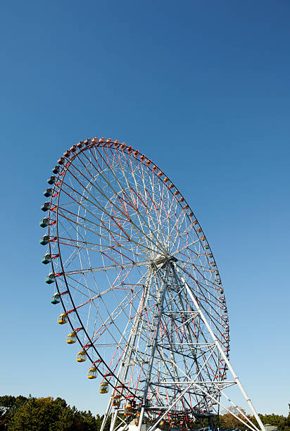 istock Ferris wheel at a amusement park against clear sky 527373607