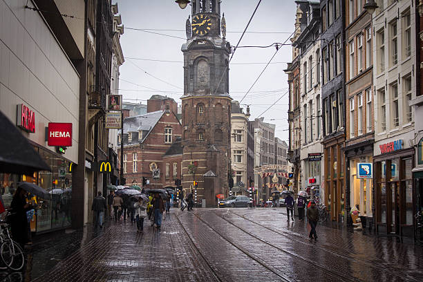 Giornata di pioggia a Amsterdam - foto stock