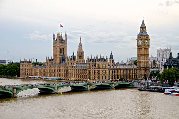 palacio de westminster-casas del parlamento y el big ben - houses of parliament london london england famous place panoramic fotografías e imágenes de stock