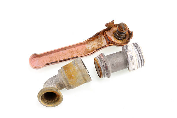 istock Defective faucet  on white background 527393855