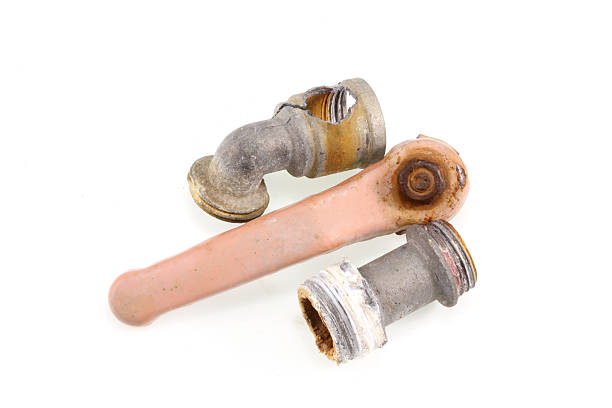 istock Defective faucet  on white background 527393859