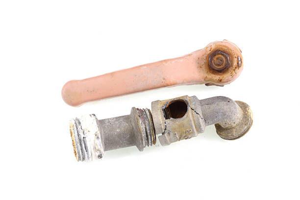 istock Defective faucet  on white background 527393867