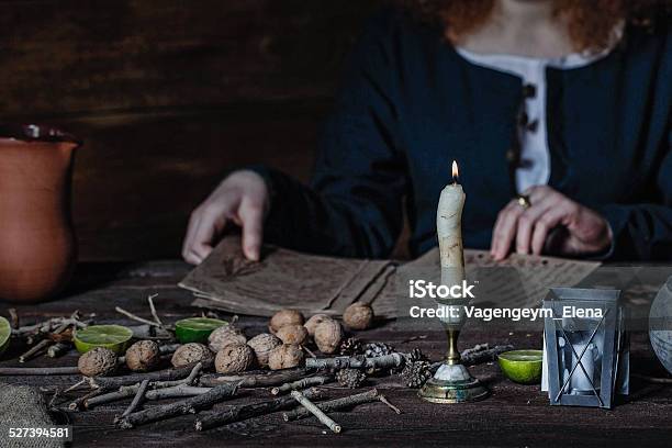 Witch Preparing Potion Stock Photo - Download Image Now - Adult, Art, Art And Craft