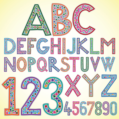 Vector illustration of colorful birthday alphabet