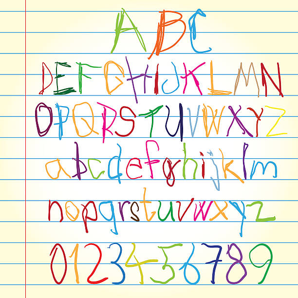 alphabet - child alphabetical order writing alphabet stock-grafiken, -clipart, -cartoons und -symbole