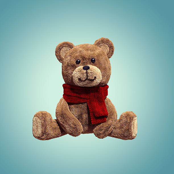 istock cute teddy bear toy sitting, 3d cartoon character 527398413