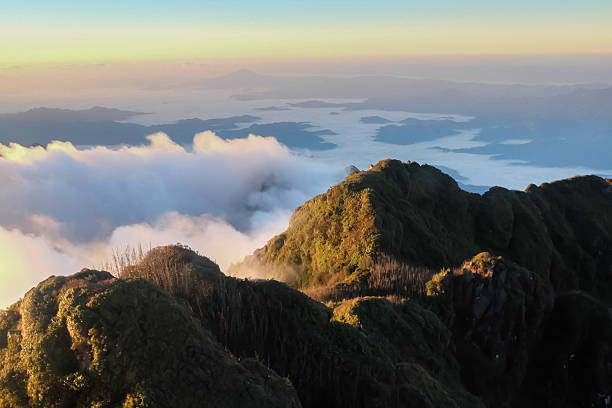 istock Sun over Fasipan mountain with mist 527398573