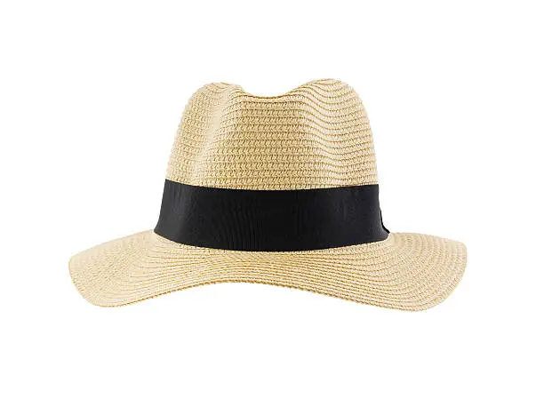 front view panama hat isolated on white background