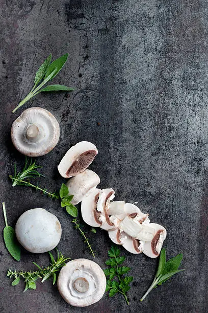 Photo of Mushrooms and Herbs Food Background