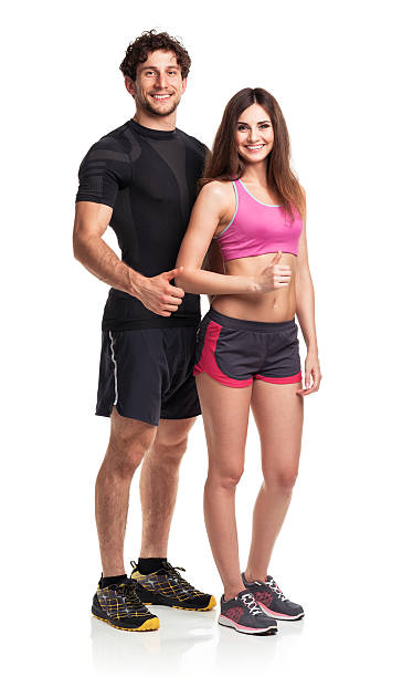 istock Man and woman with thumb up on the white 527440927
