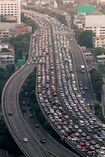 istock Traffic jam on express way Bangkok, Thailand 527441257
