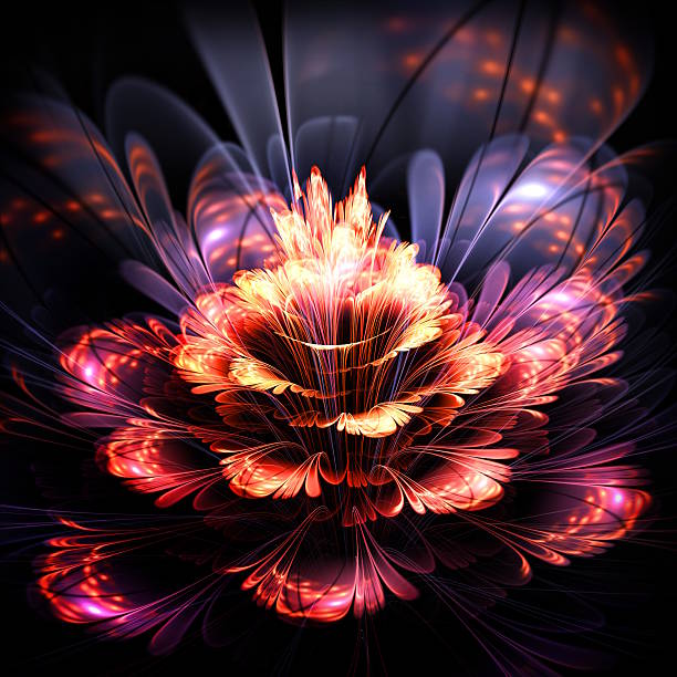 istock abstract orange and purple flower 527441973
