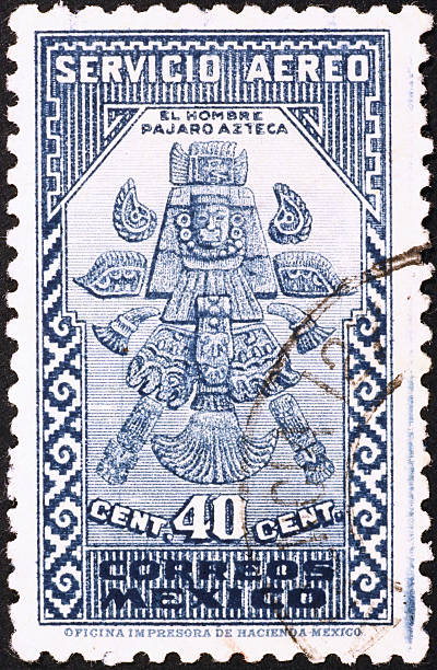 istock Aztec Bird-Man on mexican stamp of 1935 527463191