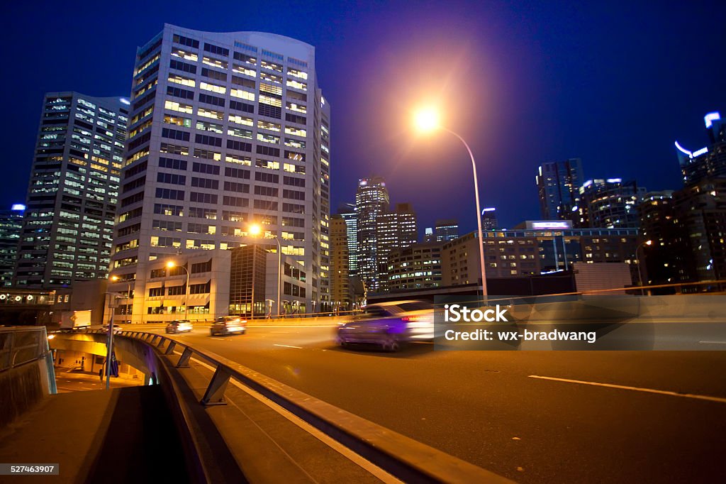 Sydney urban roads, night Urban roads in Darling Harbour, Sydney Australia Stock Photo